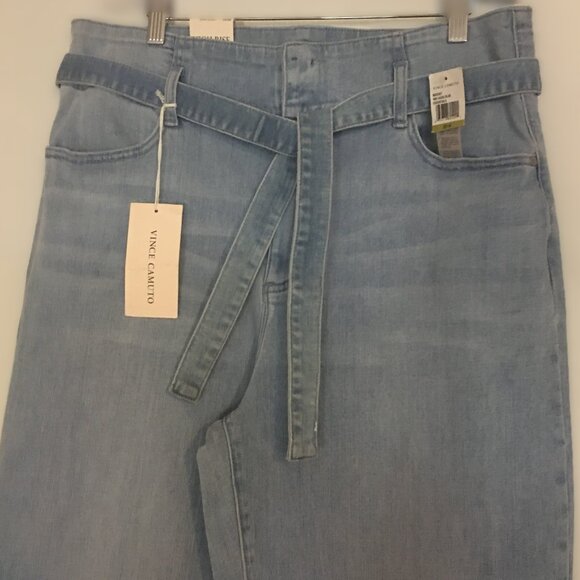 "TWO" by VINCE CAMUTO Belted Wide-Leg Jeans NEW WITH TAGS! - Picture 3 of 10